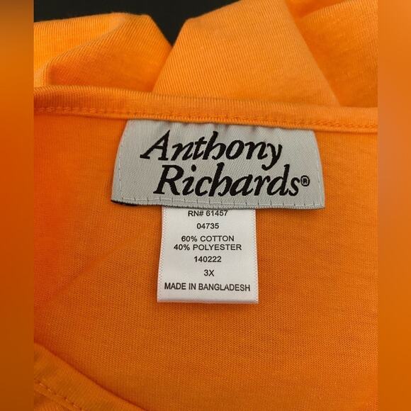 Anthony Richards NWOT Short Sleeve Tunic With Smocking in Melon Size 3X 24/26 - Picture 6 of 7
